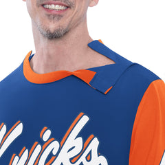 Blue New York Knicks G-III Sports by Carl Banks Adaptive Rugby Long Sleeve Top | NBA