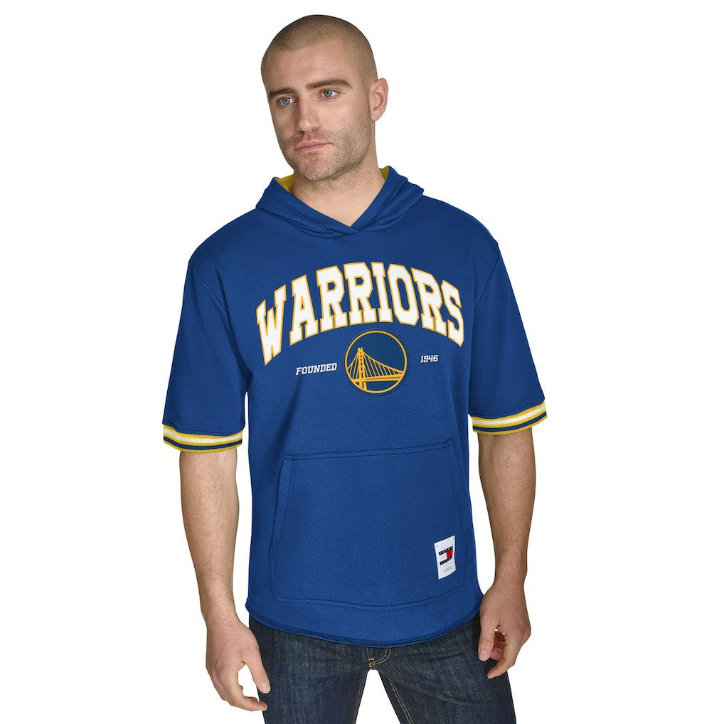 Royal Golden State Warriors Tommy Jeans Paul French Terry Short Sleeve Pullover Hoodie sale | NBA