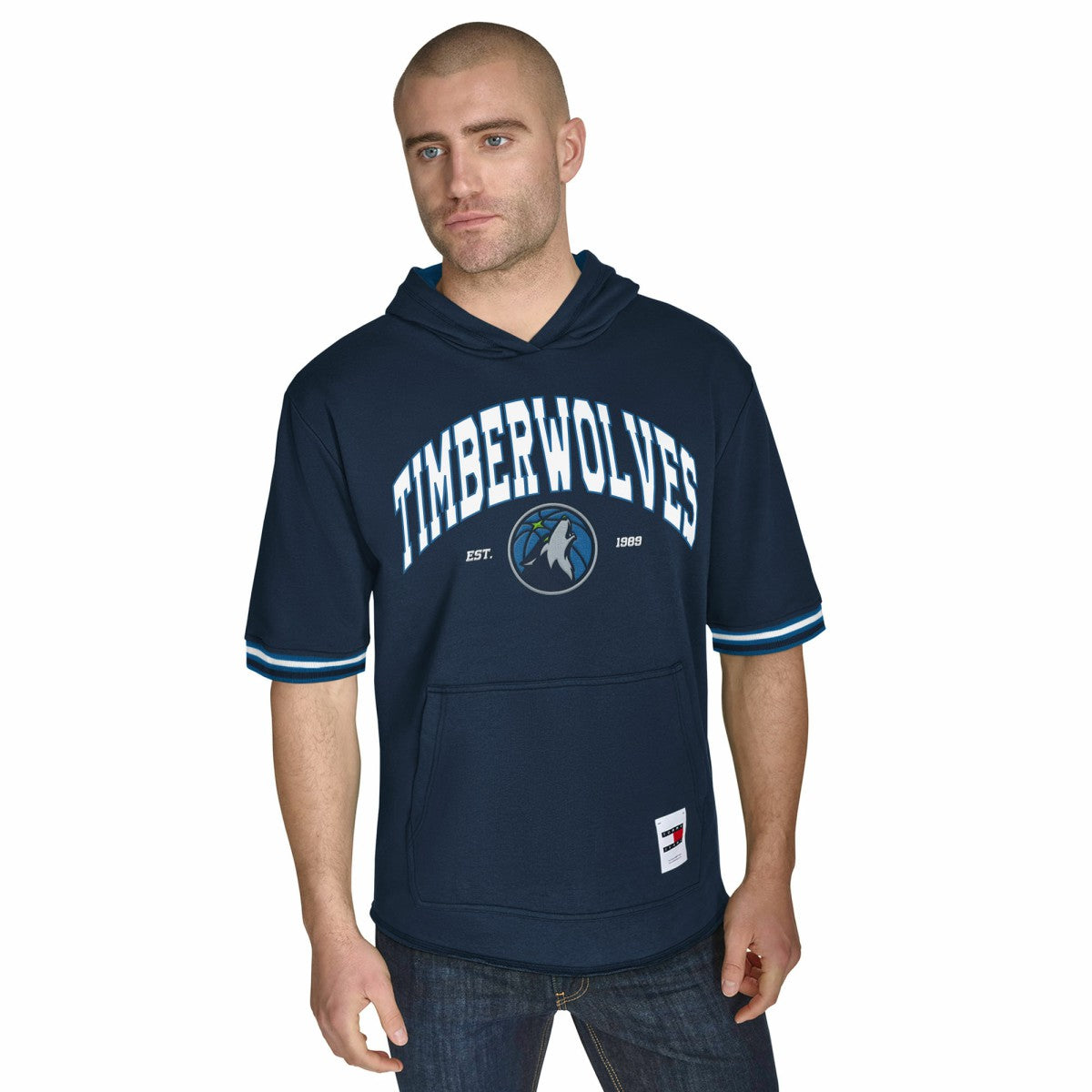 Navy Minnesota Timberwolves Tommy Jeans Paul French Terry Short Sleeve Pullover Hoodie | NBA