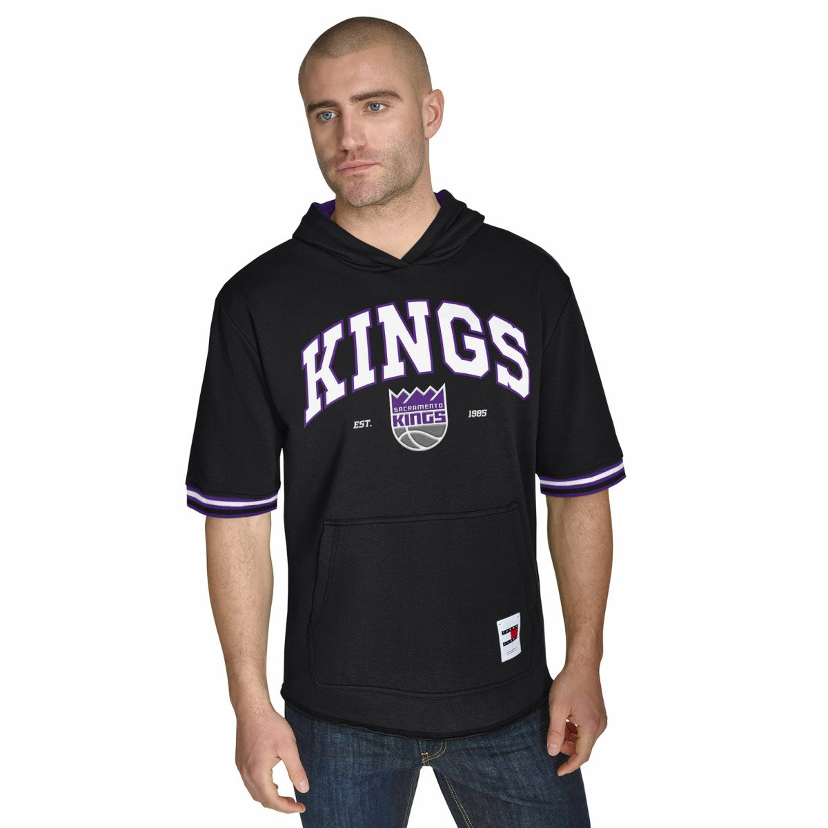 Black Sacramento Kings Tommy Jeans Paul French Terry Short Sleeve Pullover Hoodie | NBA