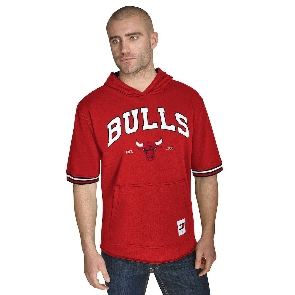 Red Chicago Bulls Tommy Jeans Paul French Terry Short Sleeve Pullover Hoodie sale | NBA