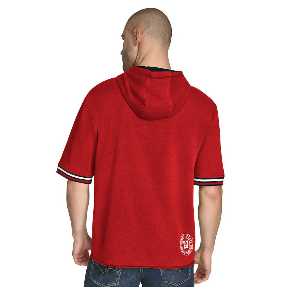 Red Chicago Bulls Tommy Jeans Paul French Terry Short Sleeve Pullover Hoodie sale | NBA