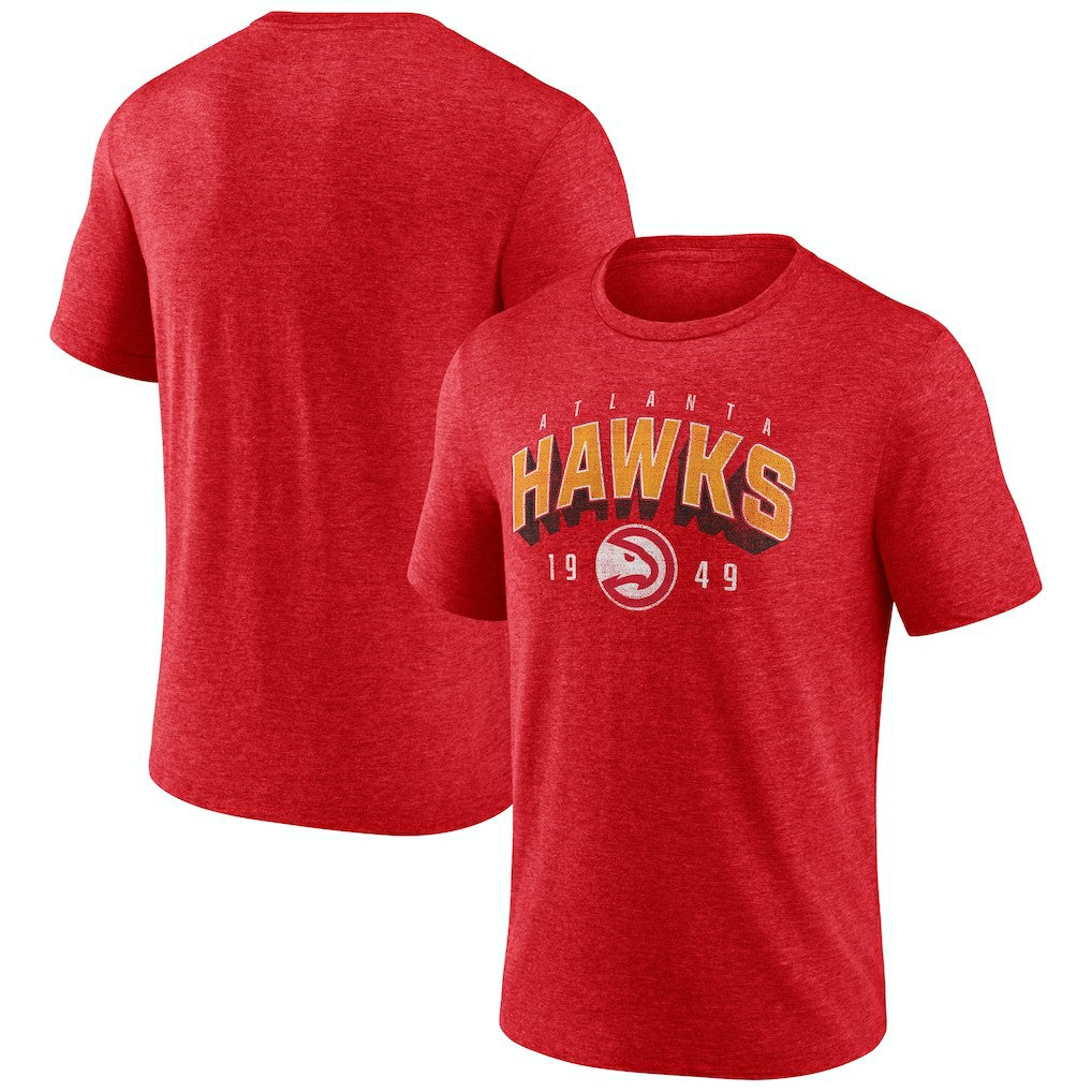 Red Atlanta Hawks Backboard Tri-Blend T-Shirt | NBA