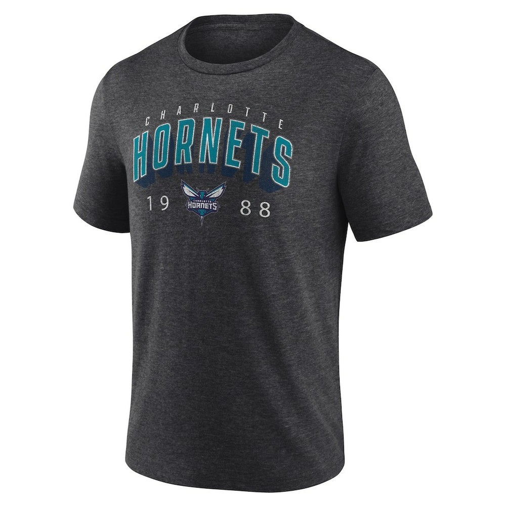 Charcoal Charlotte Hornets Backboard Tri-Blend T-Shirt | NBA