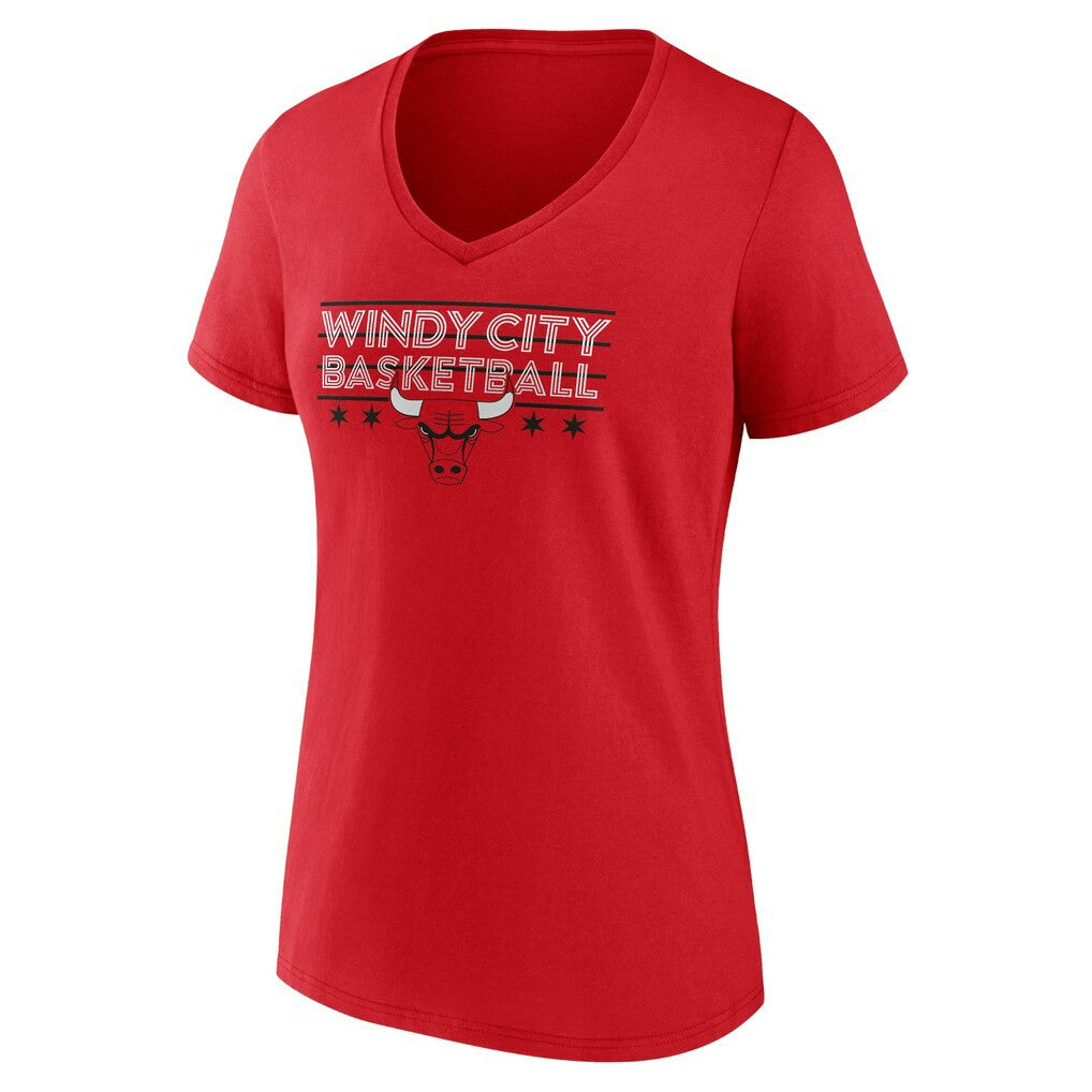 Red Chicago Bulls Women's Core Hometown Launch V-Neck T-Shirt sale | NBA