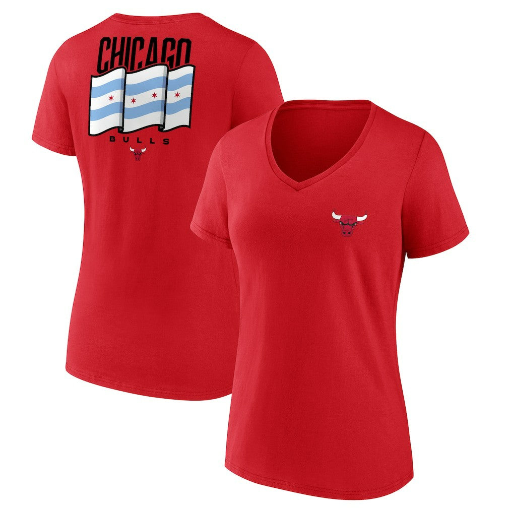 Red Chicago Bulls Women's Clutch V-Neck T-Shirt sale | NBA