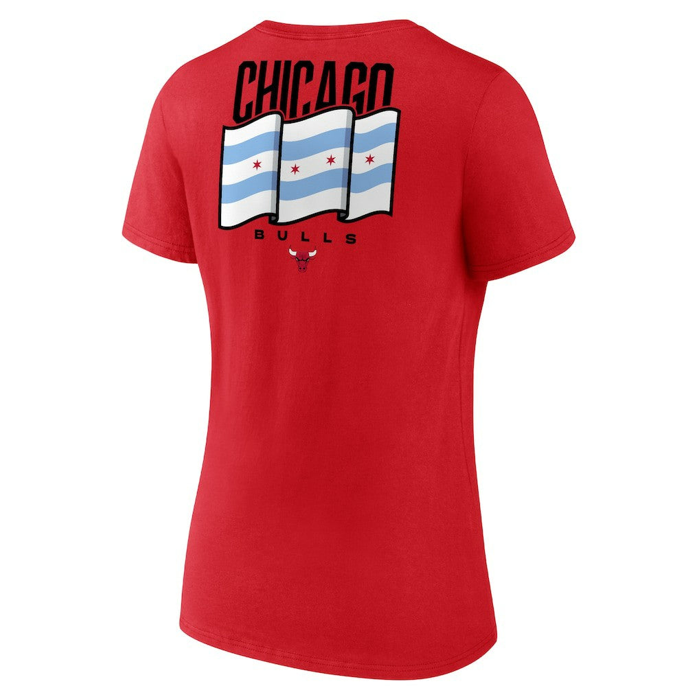 Red Chicago Bulls Women's Clutch V-Neck T-Shirt sale | NBA