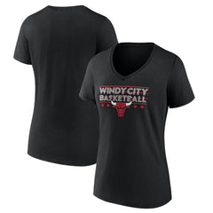 Black Chicago Bulls Women's Core Hometown Launch V-Neck T-Shirt sale | NBA