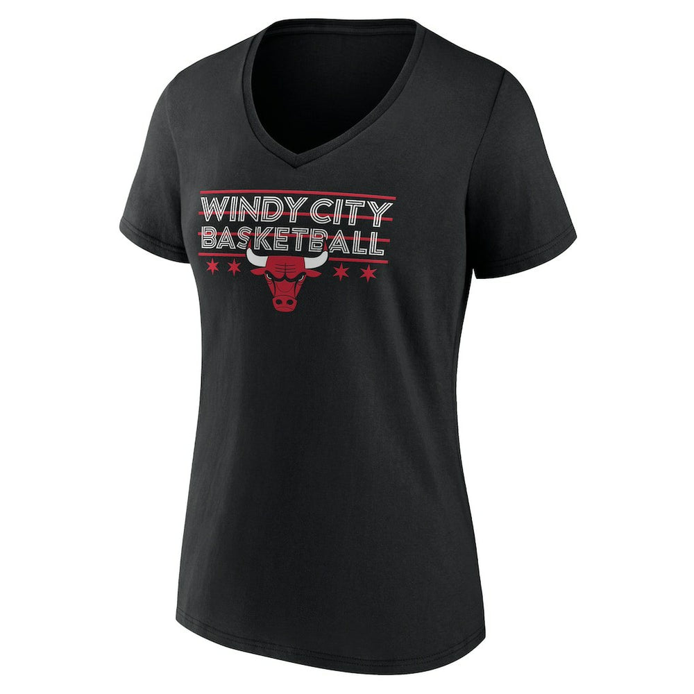Black Chicago Bulls Women's Core Hometown Launch V-Neck T-Shirt sale | NBA