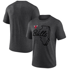 Charcoal Chicago Bulls Announcer Tri-Blend T-Shirt | NBA