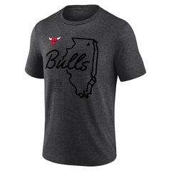 Charcoal Chicago Bulls Announcer Tri-Blend T-Shirt | NBA