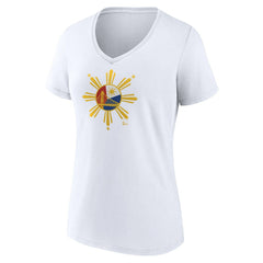 White Golden State Warriors Women's Heritage V-Neck T-Shirt sale | NBA