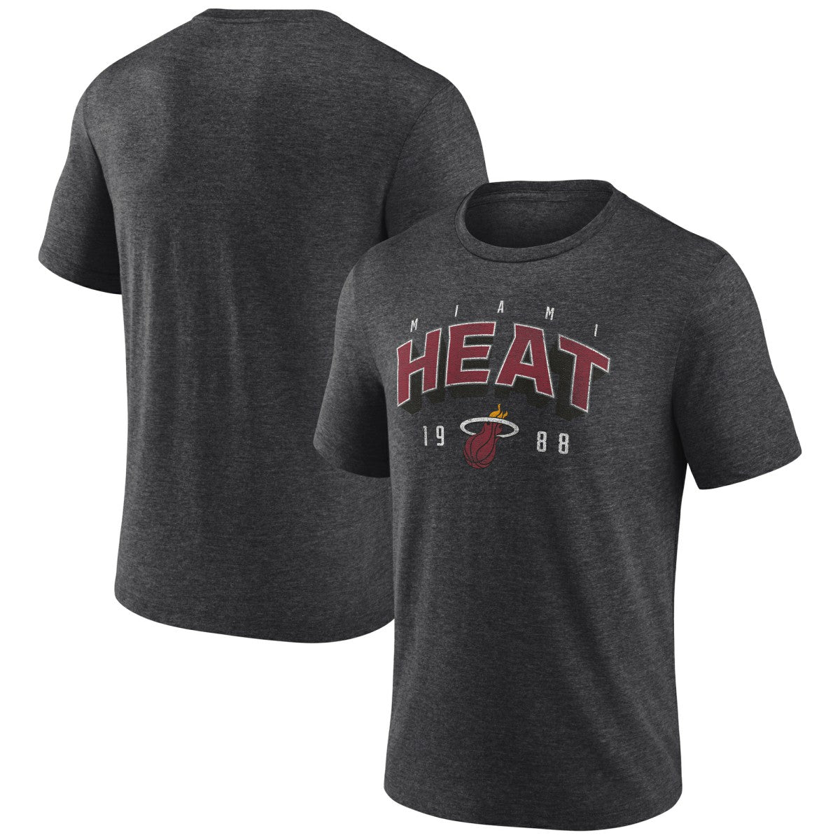 Charcoal Miami Heat Backboard Tri-Blend T-Shirt | NBA