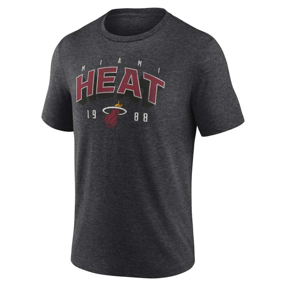 Charcoal Miami Heat Backboard Tri-Blend T-Shirt | NBA