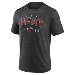 Charcoal Miami Heat Backboard Tri-Blend T-Shirt | NBA