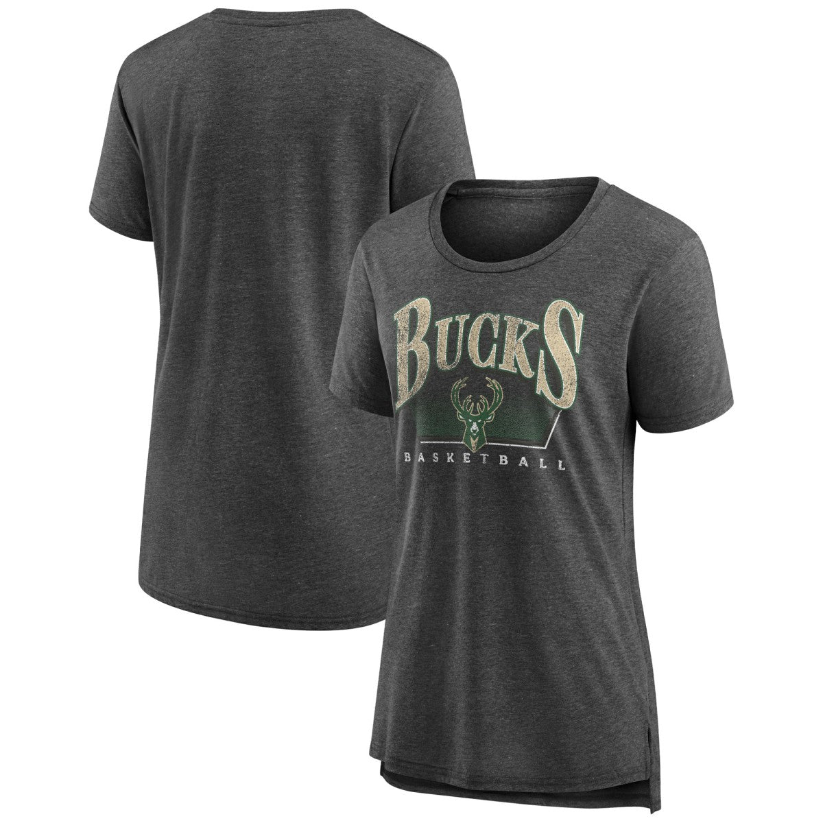 Gray Milwaukee Bucks Women's Selection Tri-Blend T-Shirt | NBA