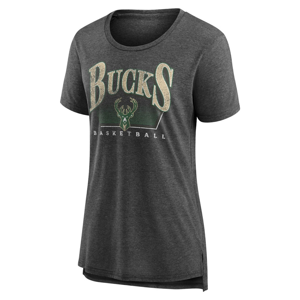 Gray Milwaukee Bucks Women's Selection Tri-Blend T-Shirt | NBA