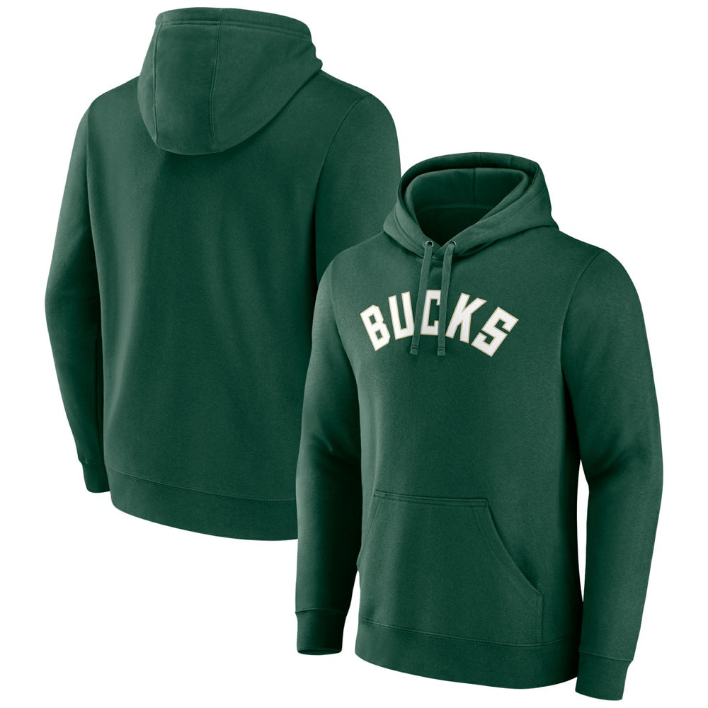 Hunter Green Milwaukee Bucks Wordmark Pullover Hoodie | NBA
