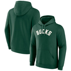 Hunter Green Milwaukee Bucks Wordmark Pullover Hoodie | NBA