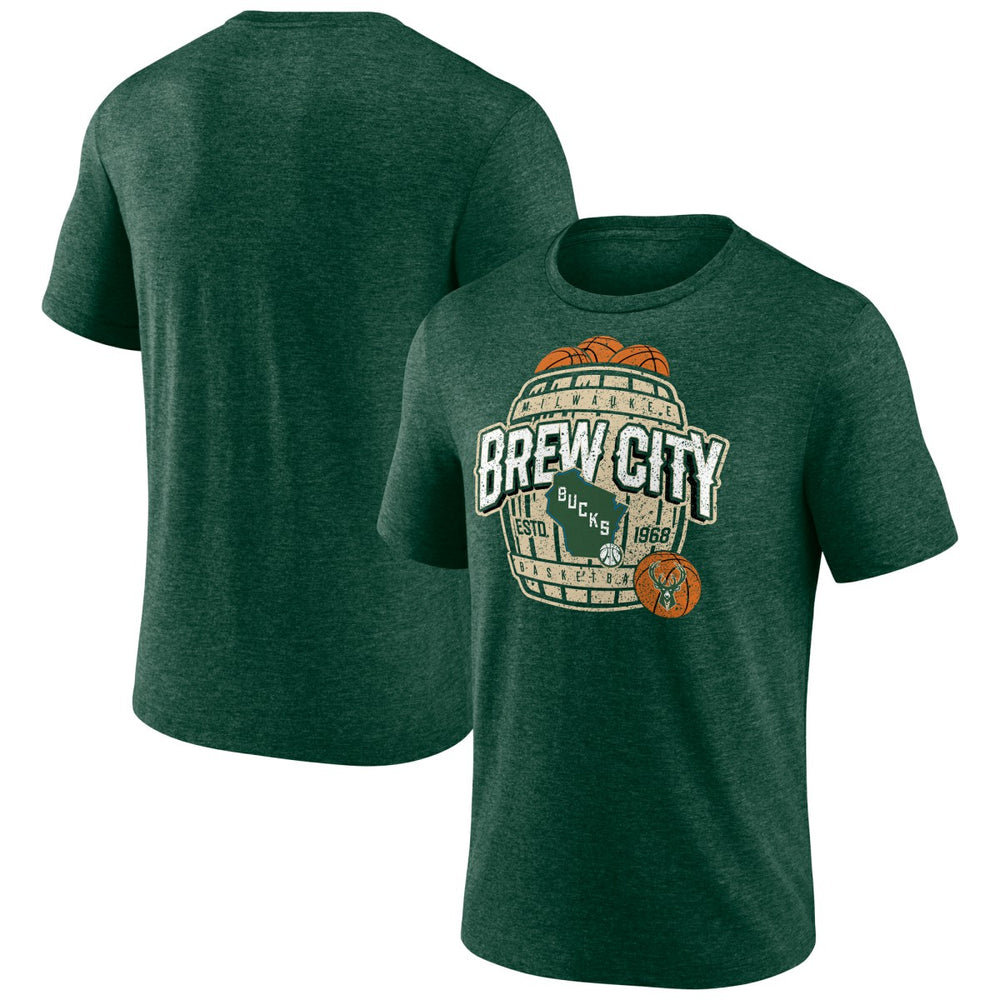 Hunter Green Milwaukee Bucks Announcer Tri-Blend T-Shirt | NBA