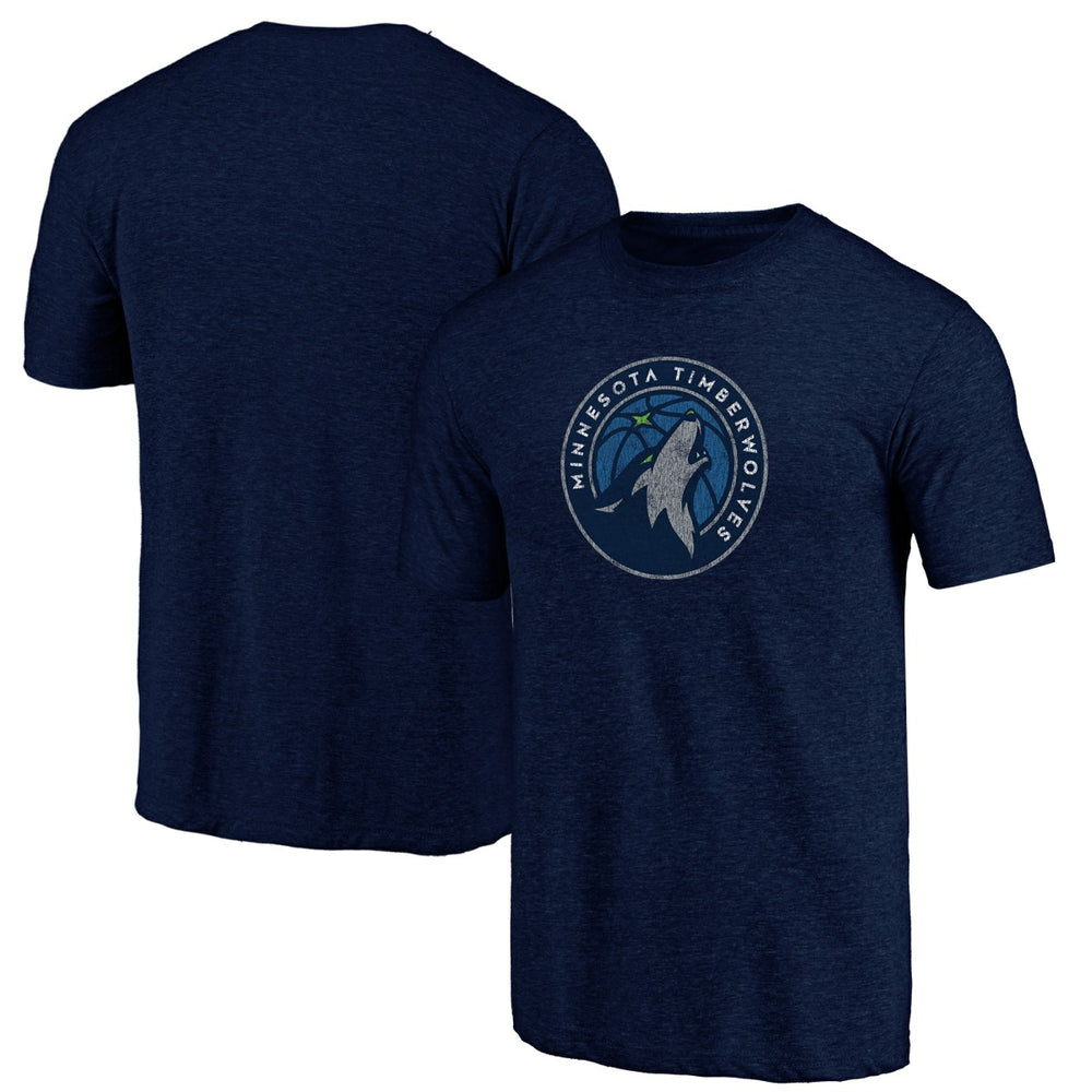Navy Minnesota Timberwolves Distressed Tri-Blend T-Shirt | NBA