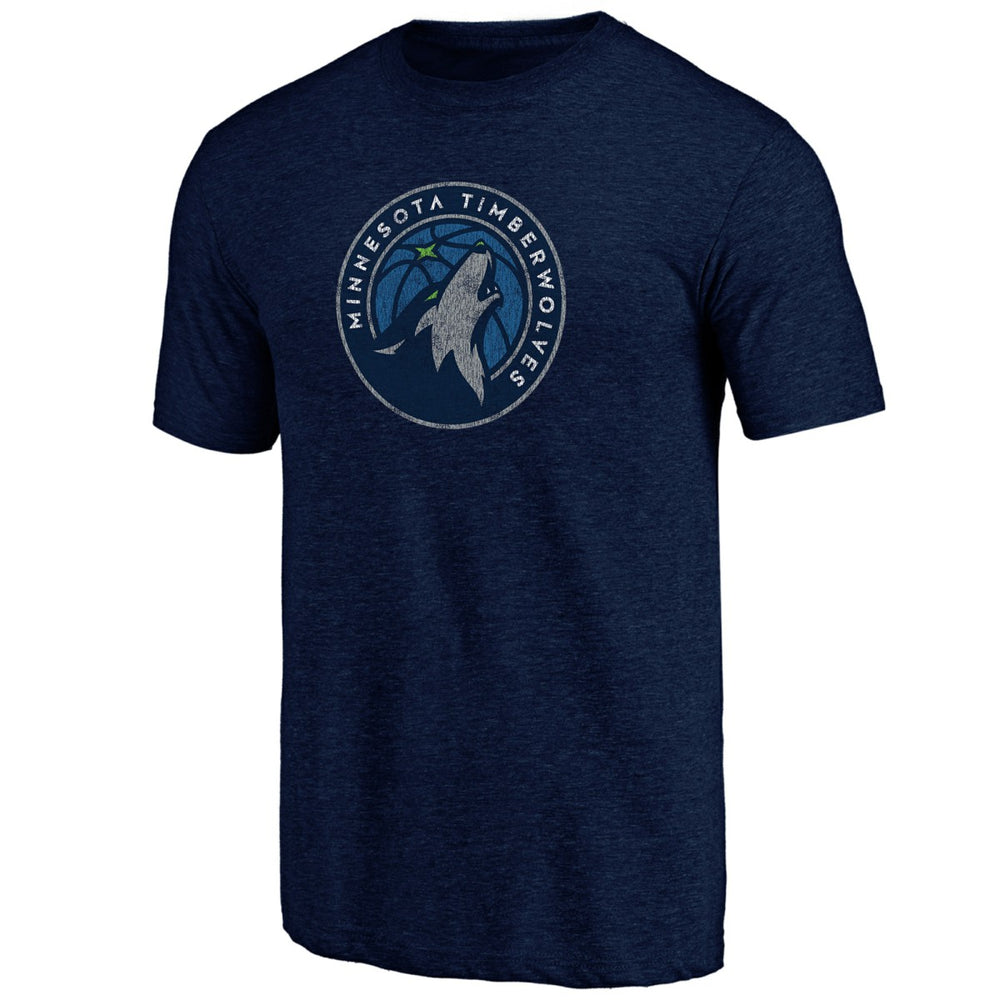Navy Minnesota Timberwolves Distressed Tri-Blend T-Shirt | NBA