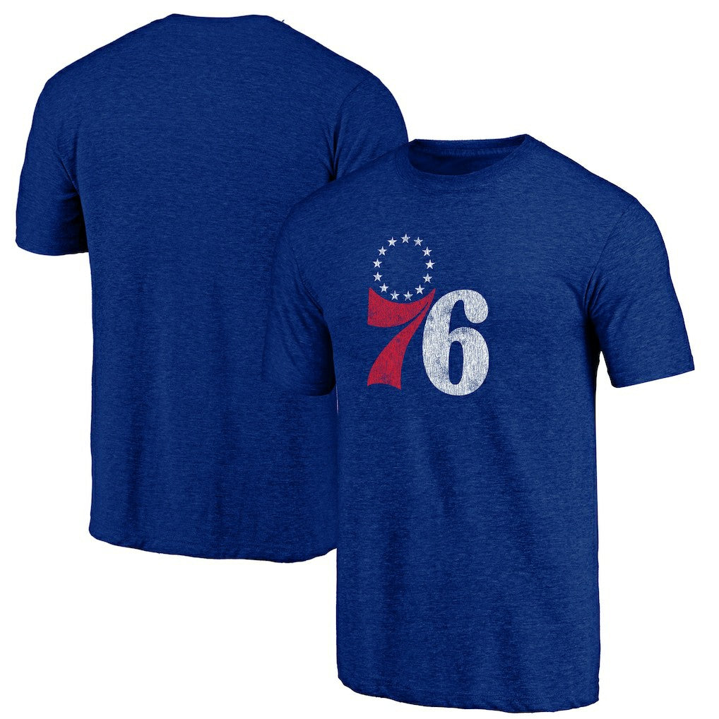 Royal Philadelphia 76ers Distressed Tri-Blend T-Shirt | NBA
