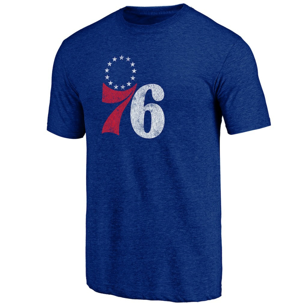 Royal Philadelphia 76ers Distressed Tri-Blend T-Shirt | NBA