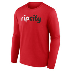 Red Portland Trail Blazers Alternate Logo Long Sleeve T-Shirt | NBA