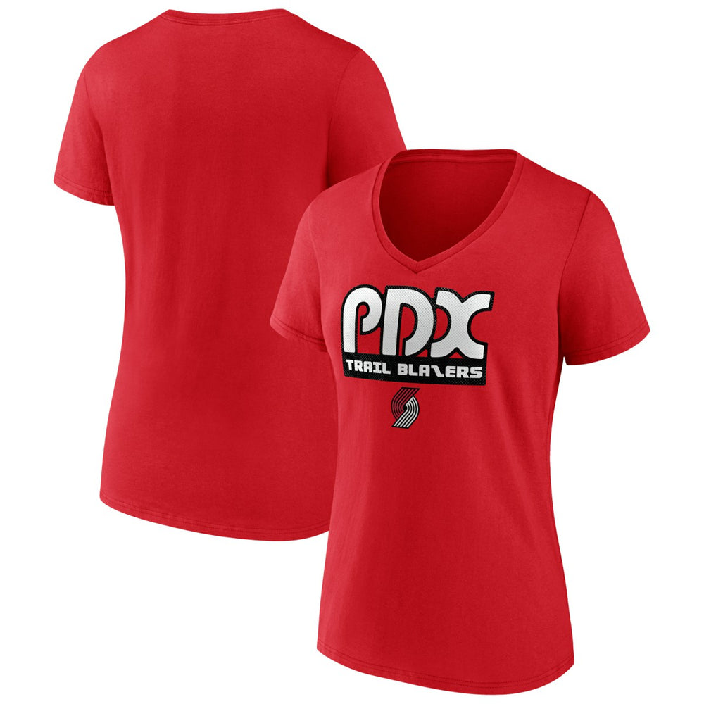 Red Portland Trail Blazers Women's Team Pride V-Neck T-Shirt | NBA
