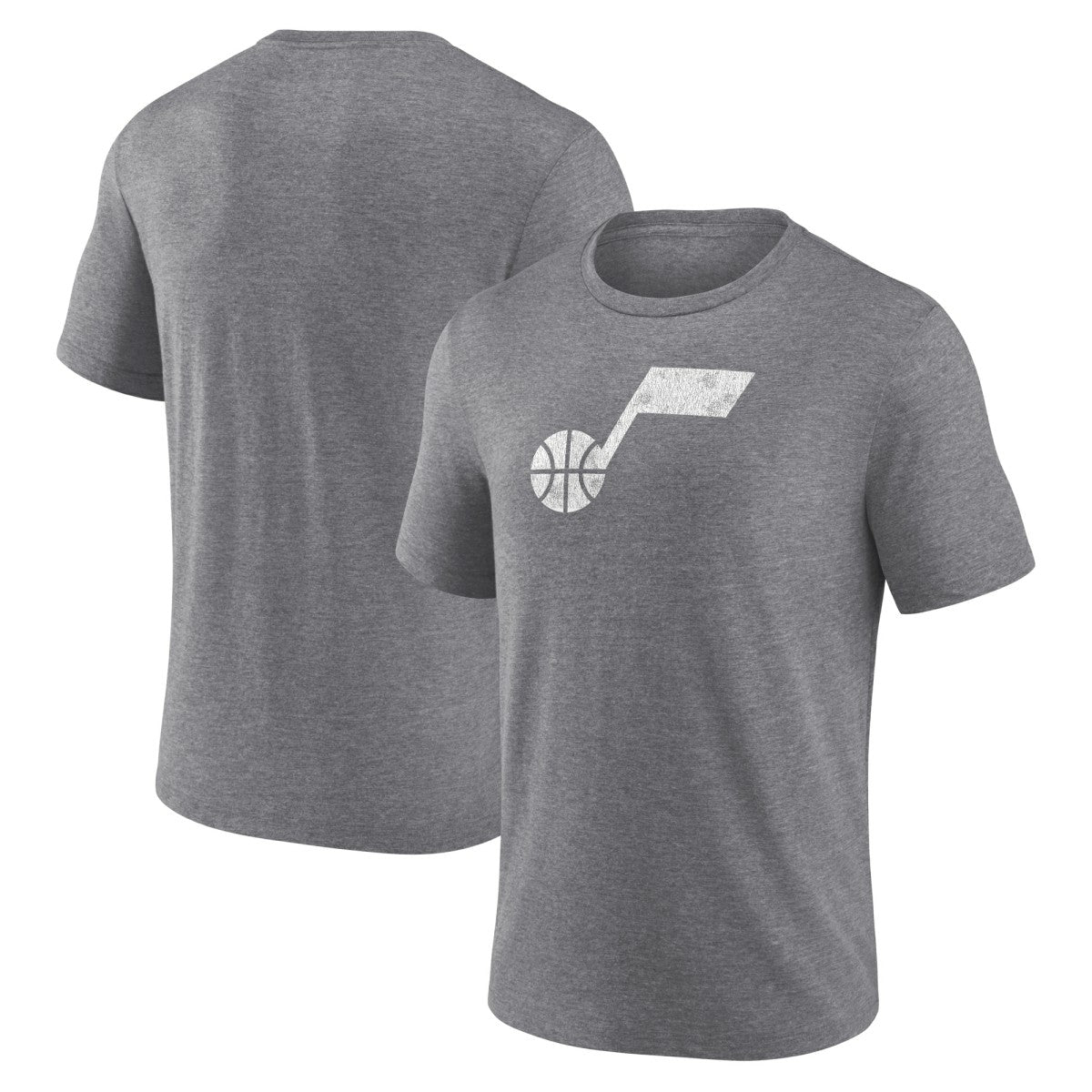 Heather Gray Utah Jazz Distressed Tri-Blend T-Shirt | NBA