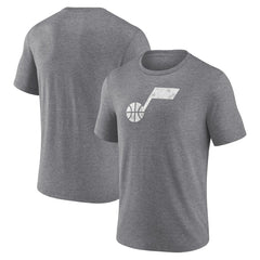 Heather Gray Utah Jazz Distressed Tri-Blend T-Shirt | NBA