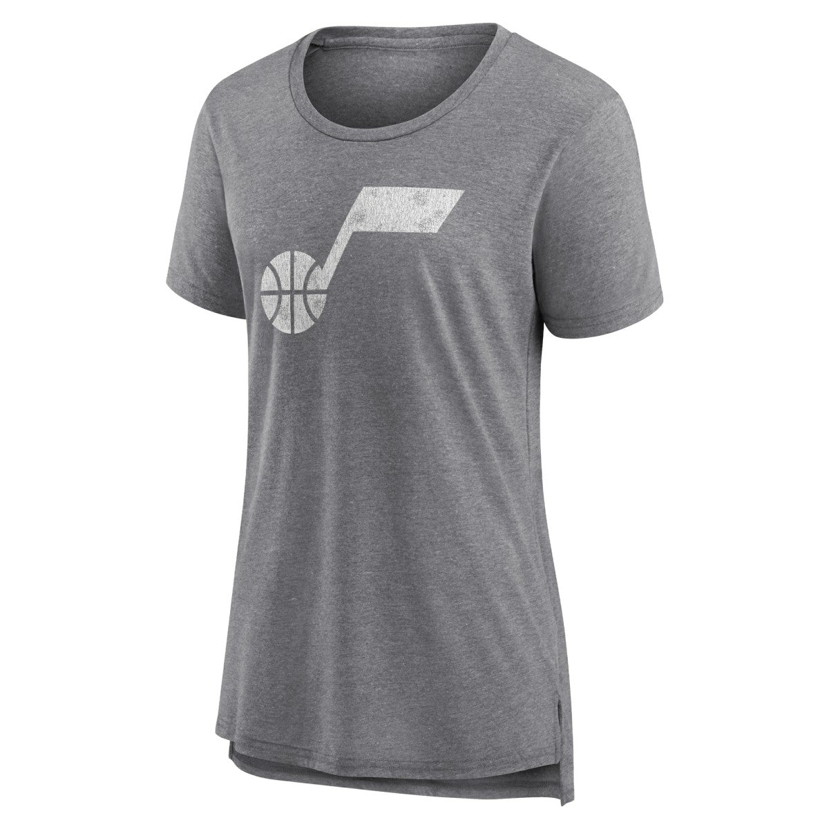 Gray Utah Jazz Women's Distressed Logo Tri-Blend T-Shirt | NBA