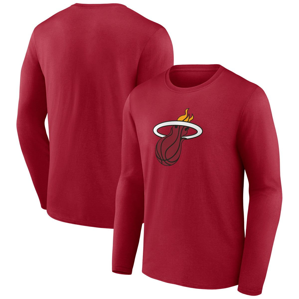Red Miami Heat Primary Logo Long Sleeve T-Shirt | NBA