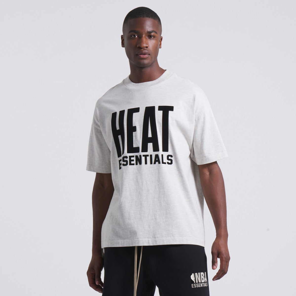Heather Gray Miami Heat Fear of God Unisex NBA x ESSENTIALS T-Shirt | NBA