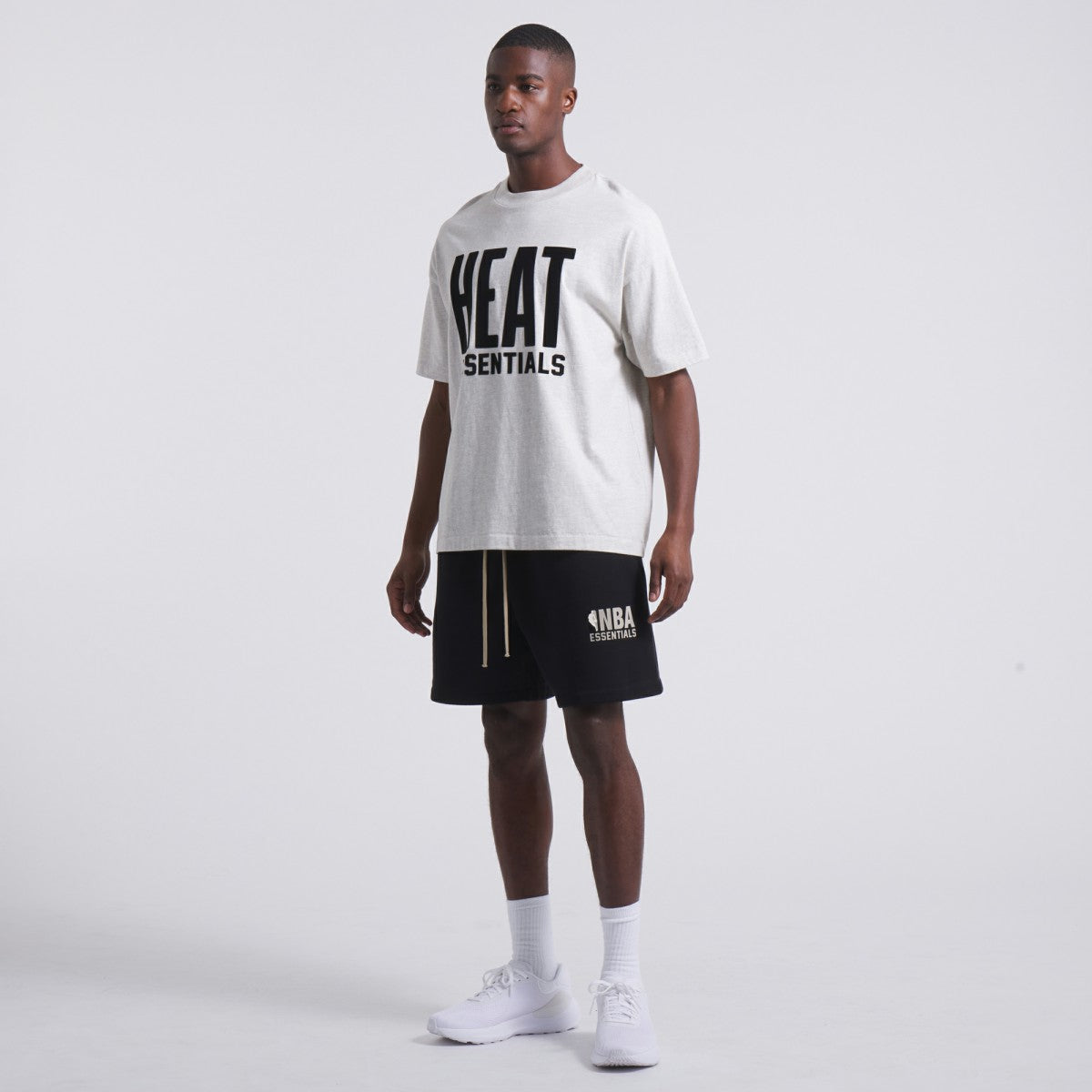 Heather Gray Miami Heat Fear of God Unisex NBA x ESSENTIALS T-Shirt | NBA