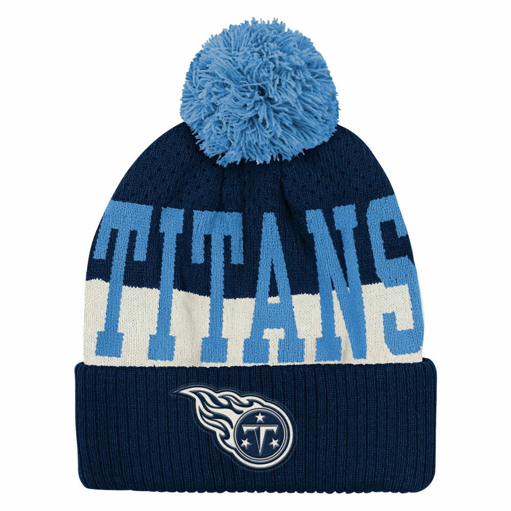 Tennessee Titans Outerstuff Youth Modern Fan Cuffed Knit Hat with Pom | NFL Outlet