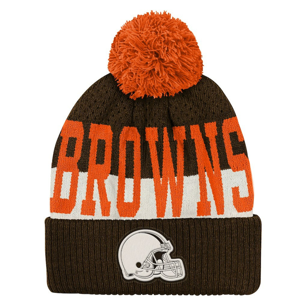 Cleveland Browns Outerstuff Youth Modern Fan Cuffed Knit Hat with Pom | NFL On sale