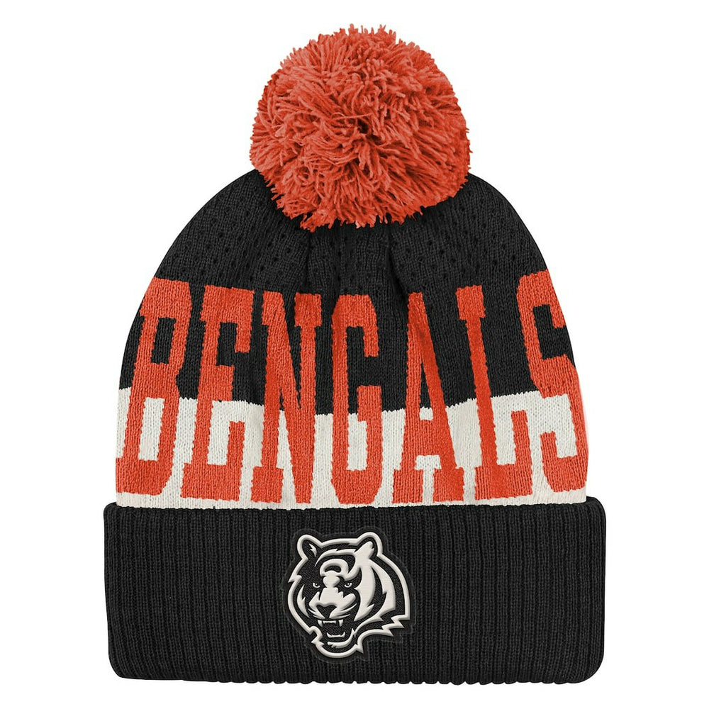 Cincinnati Bengals Outerstuff Youth Modern Fan Cuffed Knit Hat with Pom | NFL US
