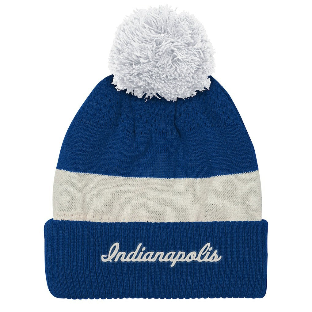 Indianapolis Colts Outerstuff Youth Modern Fan Cuffed Knit Hat with Pom | NFL Near me