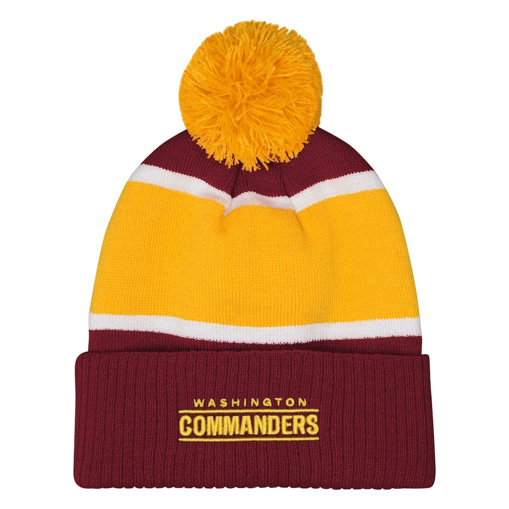 Washington Commanders Outerstuff Girls Let's Play Cuffed Knit Hat with Pom | NFL Outlet