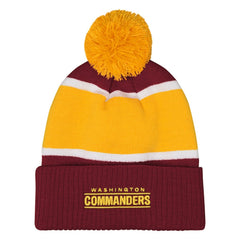 Washington Commanders Outerstuff Girls Let's Play Cuffed Knit Hat with Pom | NFL Outlet