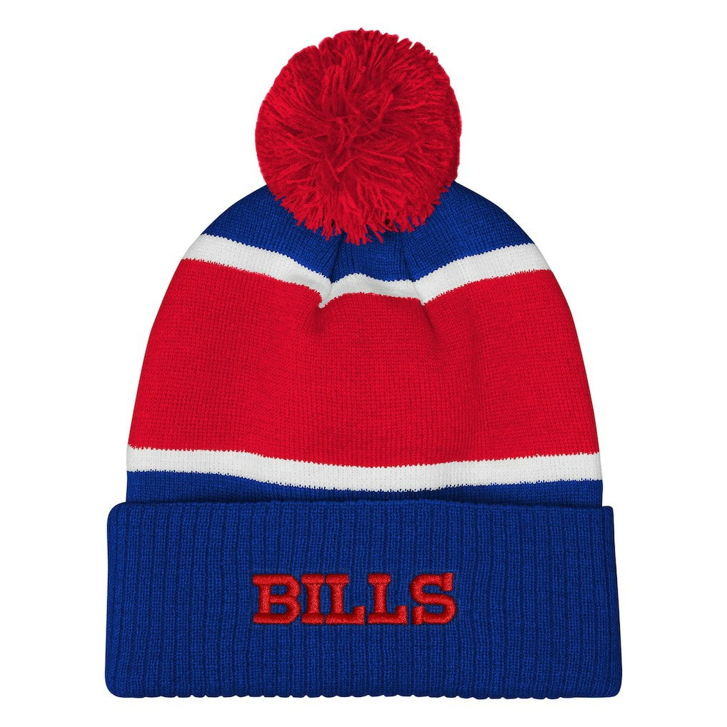 Buffalo Bills Outerstuff Girls Let's Play Cuffed Knit Hat with Pom | NFL US