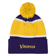 Minnesota Vikings Outerstuff Girls Let's Play Cuffed Knit Hat with Pom | NFL US