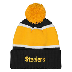 Pittsburgh Steelers Outerstuff Girls Let's Play Cuffed Knit Hat with Pom | NFL Hot