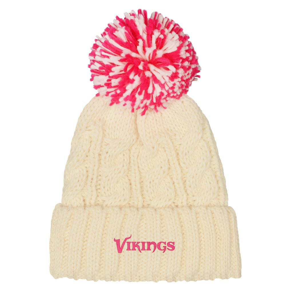Minnesota Vikings Outerstuff Girls Cable Cuffed Knit Hat with Pom | NFL Near me