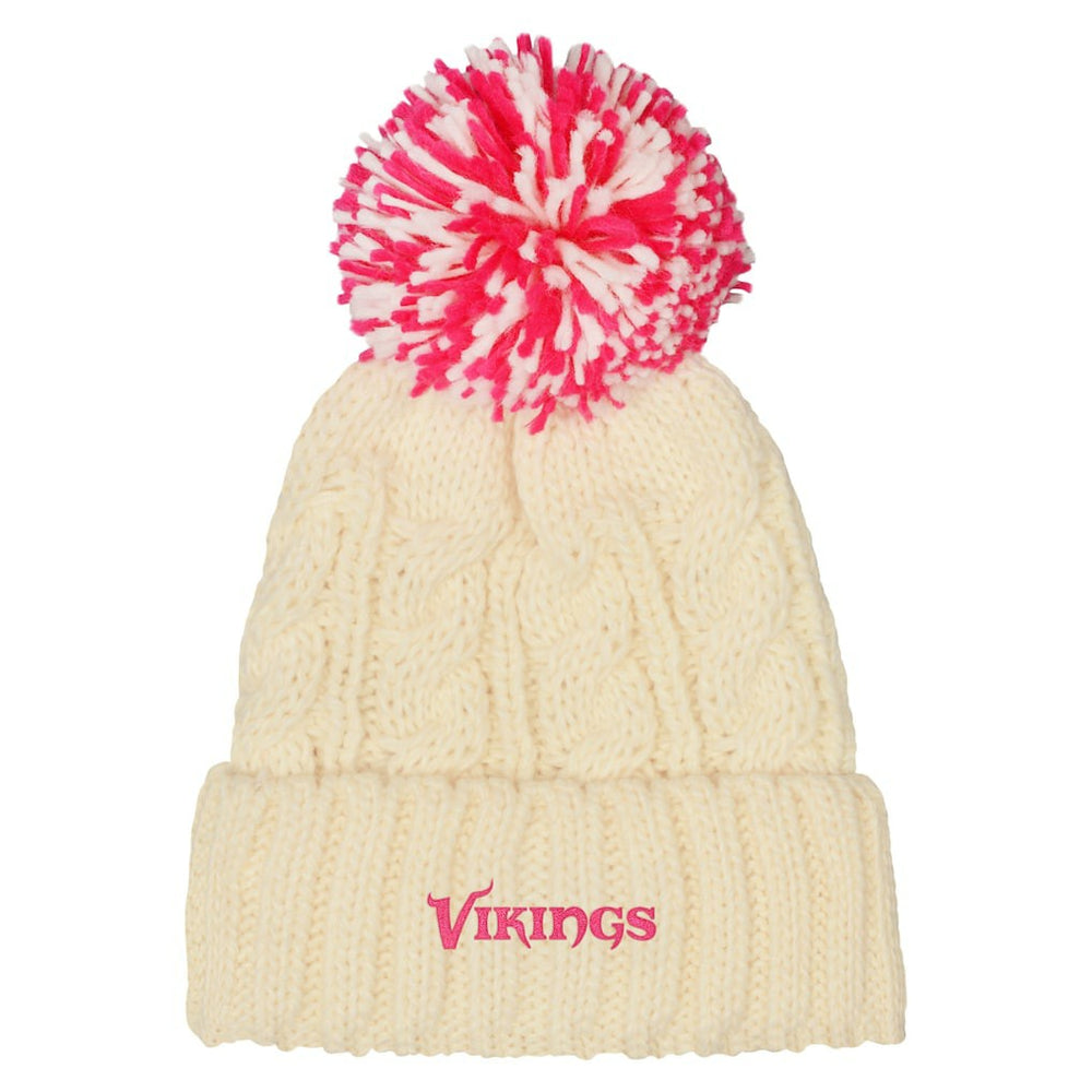 Minnesota Vikings Outerstuff Girls Cable Cuffed Knit Hat with Pom | NFL Near me