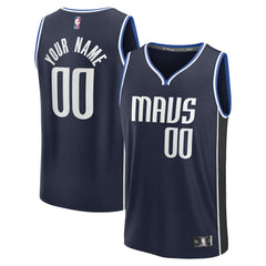Navy Dallas Mavericks Fast Break Custom Jersey sale | NBA