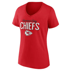 Kansas City Chiefs Women's Nostalgia V-Neck T-Shirt | NFL Discount