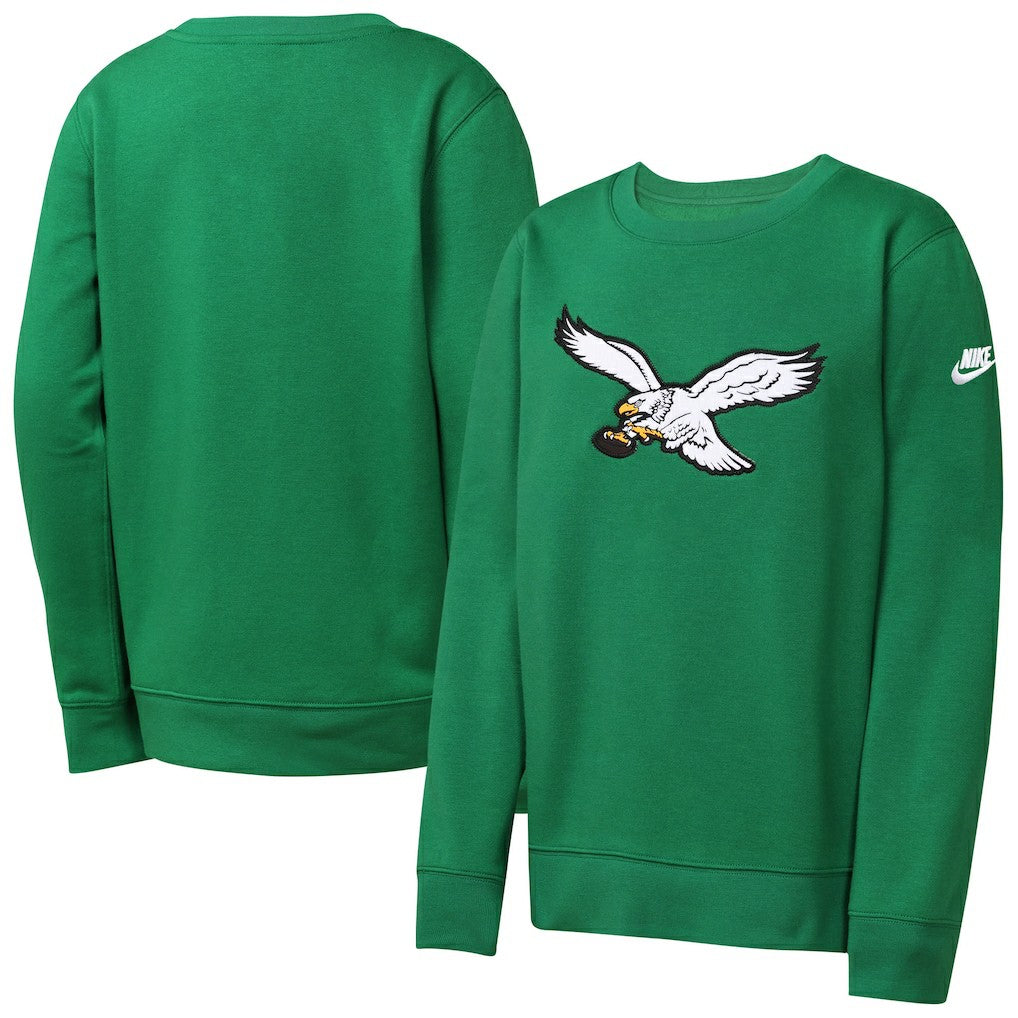 Philadelphia Eagles Youth Rewind Essential Pullover Crewneck Sweatshirt | NFL Outlet